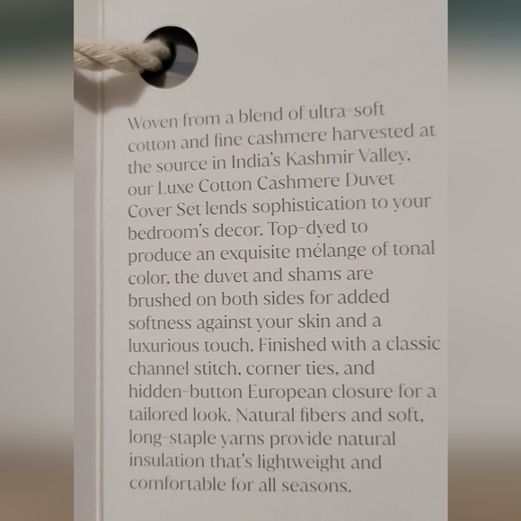 The Threadery (FULL/QUEEN)- Luxe Cotton Cashmere Duvet Cover Set NEW - Picture 4 of 11